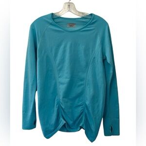 Athleta Turquoise Blue Long Sleeve Top Size Large